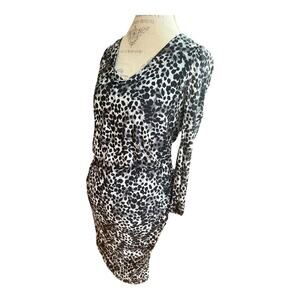 RENEE C. Women's Leopard Print Knee Dress L NWT